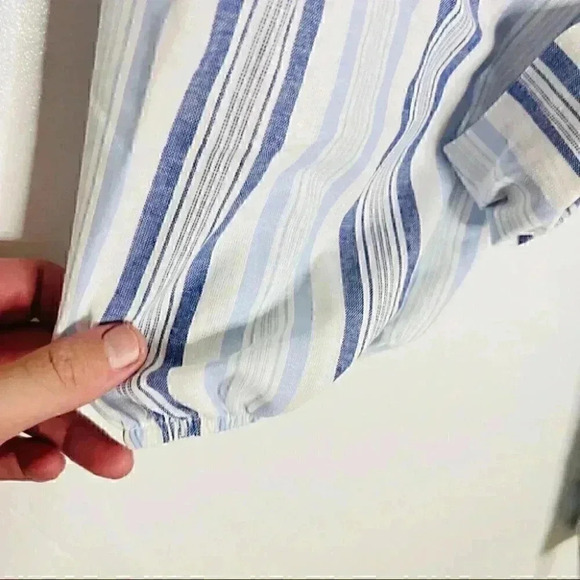 NWT The Jetset Diaries Blue White Woven Stripe Monroe Top Blue - Picture 6 of 8